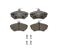 DELPHI Juego de pastillas de freno Delantero con accesorios LP1409 Juego de pastillas de freno Compatible con VW Lupo/Lupo 3L 6X1, 6E1 GOLF II 19E, 1G1 GOLF III 1H1 POLO 6N2 Golf III Cabrio 1E7