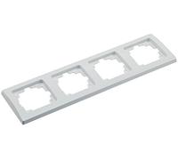 Delphi - Marco de 4 enchufes (294 x 80 x 14 mm, para instalación eléctrica, apto para componentes, interruptores, enchufes, pulsadores, red, regulador de intensidad, USB), color blanco