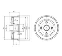DELPHI Tambor de freno 2x Diámetro interior de tambor de freno Ø200mm Diámetro exterior del tambor de freno 228 Trasero corona de agujeros Ø100mm Número de orificios 4 Compatible con OPEL, VAUXHALL