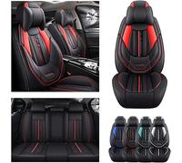 DELPOS Fundas de asiento de coche universales para Audi A1 A3 A4 A5 A6 A7 A8 A4L A6L Q2 Q3 Q5 Q7 Accesorios para coche, color negro y rojo