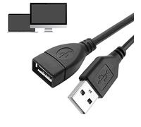 delr cable USB | alargador USB 2.0 macho a hembra, cable de extensión USB negro compatible con cámara web, teléfono, ratón, teclado, impresora