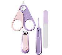 delr Kit de uñas para niños - Juego de cortaúñas para niños con cuatro cavidades reforzadas con funda bonita - 4 en 1 bebé Essentials cortaúñas lima para uñas pinzas para niño