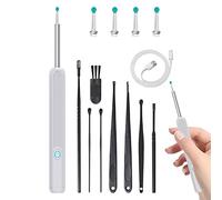 delr Limpiador visual de cerumen, limpiador de oídos con cámara 1080P y luz, con púa visible Wi-Fi, 8 cucharas para los oídos y 6 luces LED, compatible