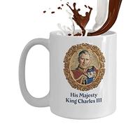 delr Taza de recuerdo del Rey Carlos III | Taza de la coronación de Carlos III de 350 ml | Taza de arte real regalo para familia, amigos, colegas, vecinos, parientes
