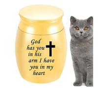 delr Urnas funerarias para animales domésticos - Pequeñas urnas recuerdo para cenizas humanas | Urna funeraria personal de metal con vetas de madera únicas para animales domésticos o cenizas humanas