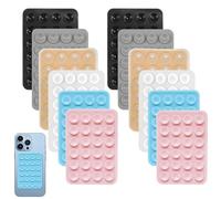 Delsen 12 Piezas Ventosa Movil, Ventosa Cellulare Llevar Encima, Cover con Ventosa può Essere Utilizzato in Bagno, Cucina, Selfie, Fitness, ECC (6 Colores)