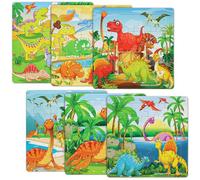 Delsen 6 Pack Puzles Niños 3 Años, Puzzle Infantil de Dinosaurios para Niños, Infantil Bloques de Rompecabezas, Juguete de Educativos Rompecabezas para Infantil Bebes 3 4 5 6 años
