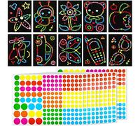 Delsen Juego de 10 pegatinas de punto adhesivo para niños, juego de manualidades con puntos adhesivos, pegatinas para manualidades, pegatinas para niños, pegatinas creativas
