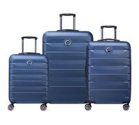 Delsey Paris Air Armour 4 ruedas Juego de maletas 3 piezas con pliegue de expansión azul