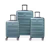Delsey Paris Air Armour 4 ruedas Juego de maletas 3 piezas con pliegue de expansión verde