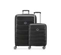 Delsey Paris Juego de maletas Meteor de 4 ruedas, tallas S y L, con asa expansible negro