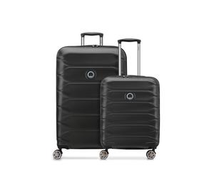 Delsey Paris Juego de maletas Meteor de 4 ruedas, tallas S y L, con asa expansible negro