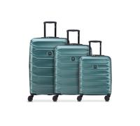 Delsey Paris Meteor 4 ruedas Juego de maletas 3 piezas Con asa expansible azul petróleo