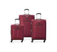 Delsey Paris Pin Up 6 4 ruedas Set de maletas 3 piezas Con asa expansible rojo