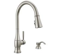 DELTA 19831Z-SPSD-DST - Grifo de cocina de madera avellana, SpotShield inoxidable