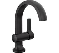 Delta Albion Matte Black Bathroom Faucet 1 Hole, Single Hole Bathroom Sink Faucet for Vanity, Metal Push-Pop Drain Assembly, Matte Black 15855LF-BL