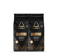 Delta Cafés - Café en Grano Diamond - 2 Paquetes de 1 Kg - Intensidad 12 - Mezcla de Granos de Café Tostados Arábica y Robusta - Muy Aromático con Notas de Nueces Tostadas