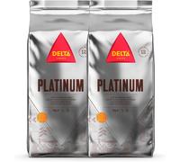 Delta Cafés - Café en Grano Platinum - 2 Paquetes de 1 Kg - Intensidad 12 - Mezcla de Granos de Café Tostados Arábica y Robusta - Sumamente Aromático