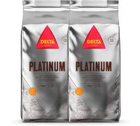Delta Cafés - Café en Grano Platinum - 2 Paquetes de 1 Kg - Intensidad 12 - Mezcla de Granos de Café Tostados Arábica y Robusta - Sumamente Aromático con Notas de Nueces Tostadas. FlavorName: Café