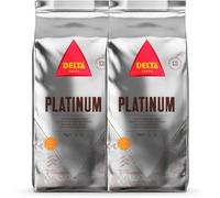 Delta Cafés | Café en Grano Platinum 2x1 Kg Intensidad 12 Arábica Robusta | Tueste Natural, Notas de Caramelo, Chocolate y Palomitas