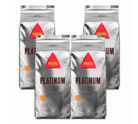 Delta Cafés - Café en Grano Platinum - 4 Paquetes de 1 Kg - Intensidad 12 - Mezcla de Granos de Café Tostados Arábica y Robusta - Sumamente Aromático con Notas de Nueces Tostadas. FlavorName: Café