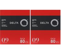 Delta Cafés - Delta Q - Cápsulas de Café Molido Qharacter - Espresso Intenso con Notas de Caramelo y Frutos Secos - Intensidad 9 - Molido Natural - 80 Cápsulas (Paquete de 2)