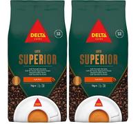 Delta Cafés Lote Superior - Café en Grano - Cuerpo y Sabor Duradero - Sutil Acidez y Aroma Energético - 1 Kg (Paquete de 2)