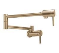 DELTA Contemporary Wall-Mount Pot Filler Faucet, Champagne Bronze 1165LF-CZ