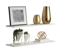 Delta Cycle & Home Estante flotante delgado blanco de 91,4 cm (juego de 2) con soportes invisibles, perfecto para dormitorio, sala de estar, baño, cocina