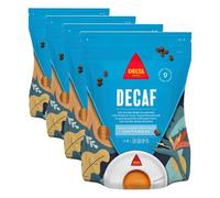 Delta Decaf - Café Molido - Arábicas Centroamericanas y Robustas Africanos - Notas de caramelo, vainilla y frutos secos - 220 g (Paquete de 4)