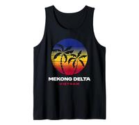 Delta del Mekong, Vietnam Beach, Estilo Retro de los 80 Camiseta sin Mangas