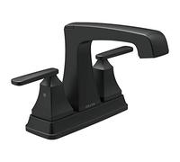 Delta Faucet 2564-BLMPU-DST - Grifo de lavabo de dos asas de metal, centro emergente, color negro mate