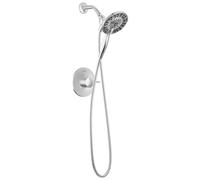 Delta Faucet Albion Serie 14 - Grifo de ducha de un solo mango, kit de moldura de ducha cromada con 4 ajustes In2ition 2 en 1, cabezal de ducha de mano doble con manguera, cromado T142855-I (válvula