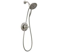 Delta Faucet Arvo Serie 14 llave de ducha de un solo mango, kit de molduras de ducha con cabezal de ducha de mano doble 2 en 1 con manguera SpotShield acero inoxidable 142840-SP-I (válvula incluida)