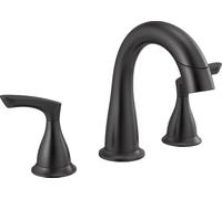 Delta Faucet Broadmoor 35765LF-BLPD - Grifo de baño extraíble, 3 agujeros con base magnética, grifo de lavabo de baño, negro mate