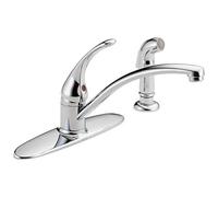 Delta Faucet Foundations B4410LF - Grifo de fregadero de cocina monomando, cromado