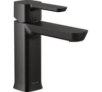 Delta Faucet Grifo de baño moderno de un solo agujero, grifo de baño de una sola manija, grifo de lavabo de baño, grifo de baño de 1 agujero, montaje de drenaje, 1.0 GPM, negro mate 581LF-BLGPM-PP