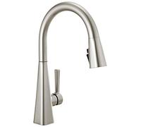 Delta Faucet Lenta 19802Z-SP-DST - Grifo Monomando para Fregadero de Cocina y Lavabo con Pulverizador Extraíble y Cabezal Magnético de Acoplamiento, Acero Inoxidable SpotShield