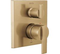 Delta Faucet T24867-CZ - Monitor moderno angular serie 14, válvula de 3 ajustes integrada con desviador, bronce champán