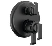 Delta Faucet Tetra Serie 17 - Kit de ajuste de válvula desviadora integrada de 6 ajustes, kit de moldura de válvula desviadora negra, kit de molduras de ducha, negro mate T27989-BL (válvula no