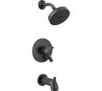 Delta Faucet Trinsic 17 Series Dual-Function Tub and Shower Trim Kit, Shower Faucet, Single-Spray H2Okinetic Shower Head, Matte Black T17459-BL (Valve Not Included)