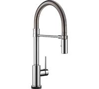 Delta Faucet Trinsic Pro Single-Handle Spring Spout Touch Kitchen Sink Faucet with Pull Down Sprayer, Touch2O Technology and Magnetic Docking Spray Head, Chrome 9659T-DST