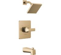 Delta Faucet Velum 14 Series - Juego de grifo dorado de una sola función para bañera y ducha, kit de moldura de válvula, mango de ducha, kit de moldura de ducha Delta T14437-CZ (válvula no incluida)