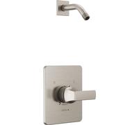 Delta Faucet Velum 14 Series - Kit de moldura de válvula de ducha de níquel cepillado de una sola función, mango de ducha, kit de moldura de ducha Delta T14237-SSLHD (cabezal de ducha y válvula no