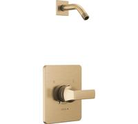 Delta Faucet Velum 14 Series - Kit de moldura de válvula de ducha dorada de una sola función, mango de ducha, kit de moldura de ducha Delta Bronce champán T14237-CZLHD (cabezal de ducha y válvula no