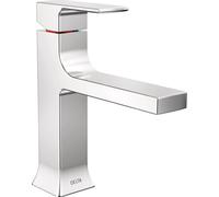 Delta Faucet Velum - Grifo de baño de un solo agujero, grifo de lavabo de baño cromado, grifo de baño de una sola manija, montaje de drenaje emergente, cromado 537-MPU-DST