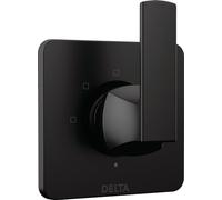 Delta Faucet Velum T11837-BL - Kit de moldura desviadora de 3 ajustes, desviador de ducha negro, negro mate T11837-BL (válvula no incluida)