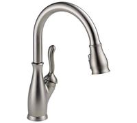Delta grifo 9178-sp-dst Leland sola manija desplegable grifo de la cocina, SpotShield inoxidable