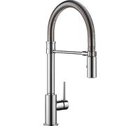 Delta grifo 9659t-ar-dst Trinsic Pro caño sola manija primavera desplegable grifo de la cocina con touch2o tecnología, Arctic inoxidable, 9659-DST