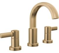 Delta - Grifo de baño de 3 agujeros Albion, grifo de lavabo de baño dorado, grifo de baño de 2 asas, grifo de baño, montaje de drenaje push-pop de metal, flujo de 1,2